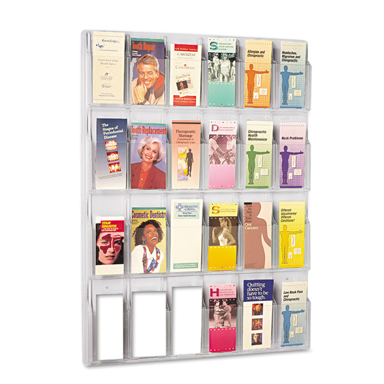 Reveal Clear Literature Displays, 24 Compartments, 30w X 2d X 41h, Clear 1