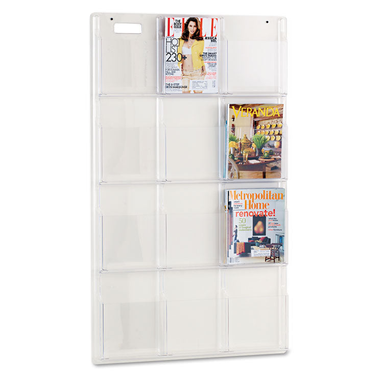 Reveal Clear Literature Displays, 12 Compartments, 30w X 2d X 49h, Clear 1