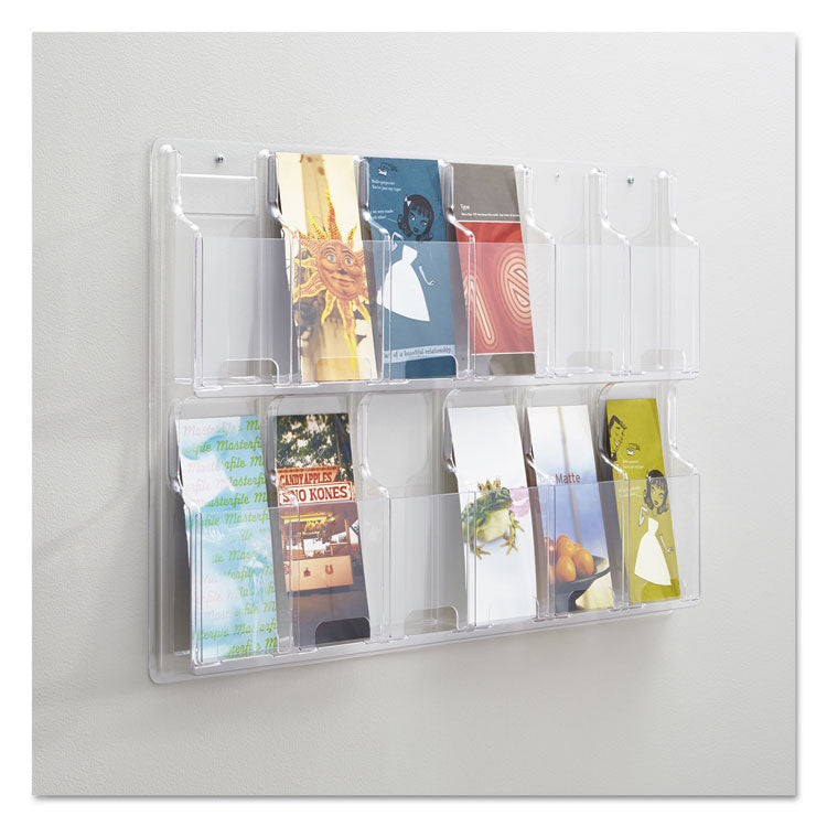 Reveal Clear Literature Displays, 12 Compartments, 30w X 2d X 20.25h, Clear 3