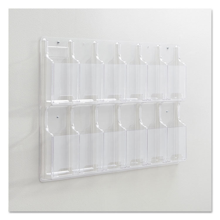 Reveal Clear Literature Displays, 12 Compartments, 30w X 2d X 20.25h, Clear 2