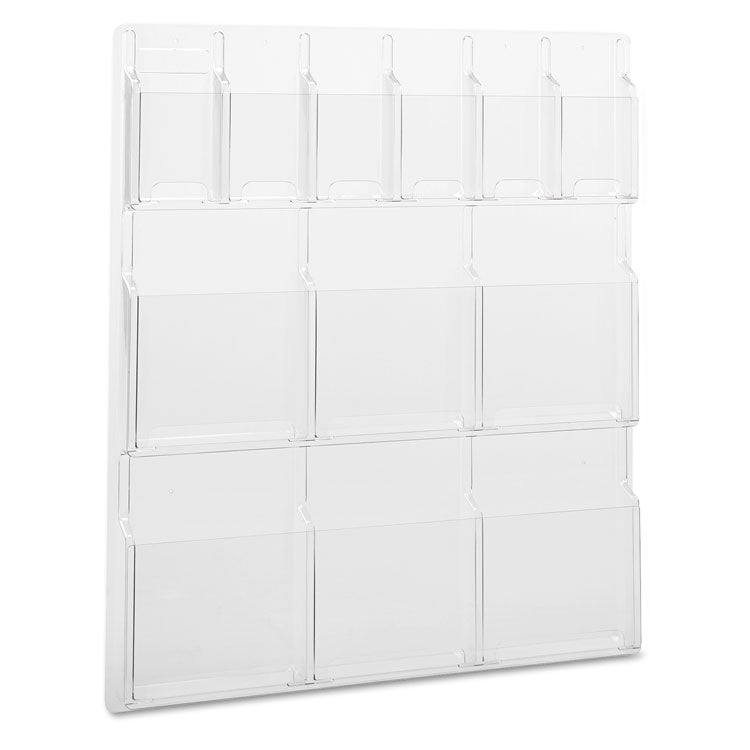 Reveal Clear Literature Displays, 12 Compartments, 30w X 2d X 34.75h, Clear 1