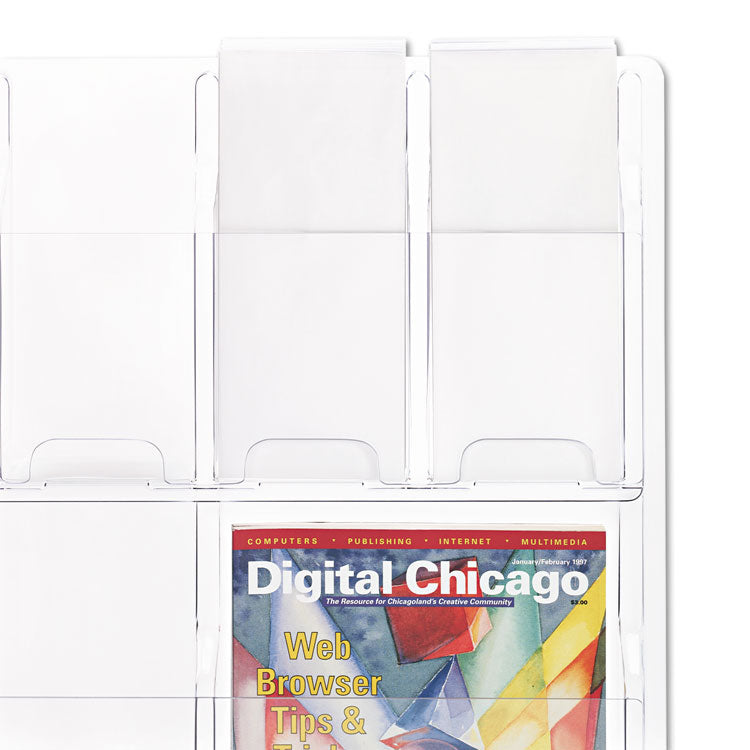 Reveal Clear Literature Displays, 12 Compartments, 30w X 2d X 34.75h, Clear 2