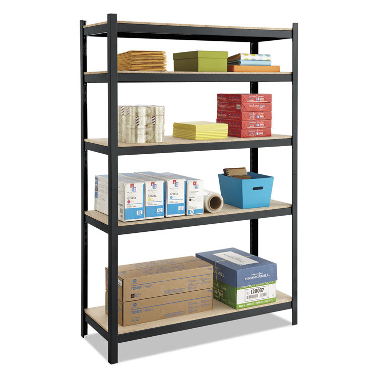 Boltless Steel/particleboard Shelving, Five-Shelf, 48w X 18d X 72h, Black 2