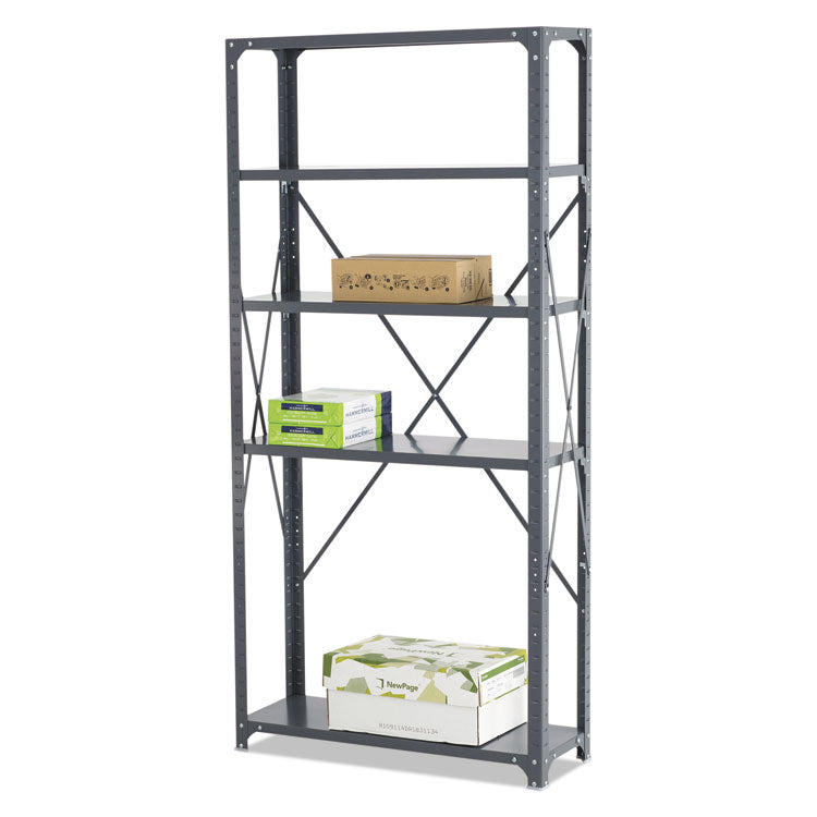 Commercial Steel Shelving Unit, Five-Shelf, 36w X 12d X 75h, Dark Gray 2