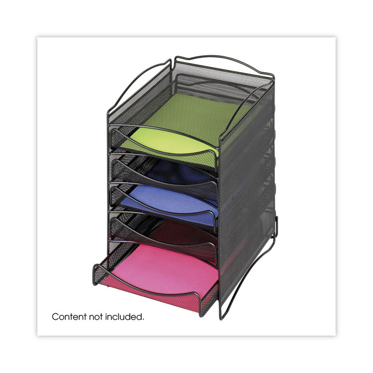 Onyx Stackable Literature Organizer, Five-Drawer, 10.25 x 12.75 x 15.25, Black 2