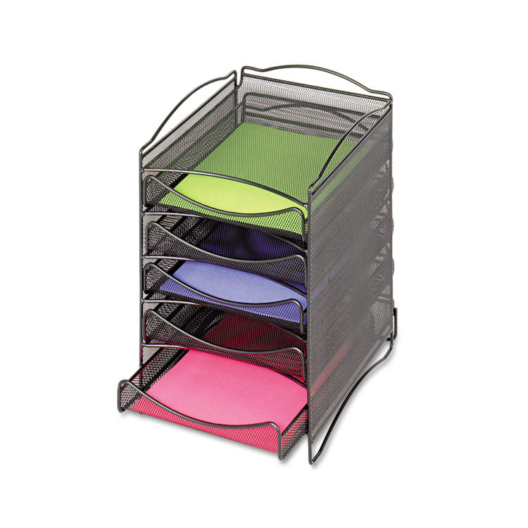 Onyx Stackable Literature Organizer, Five-Drawer, 10.25 x 12.75 x 15.25, Black 1