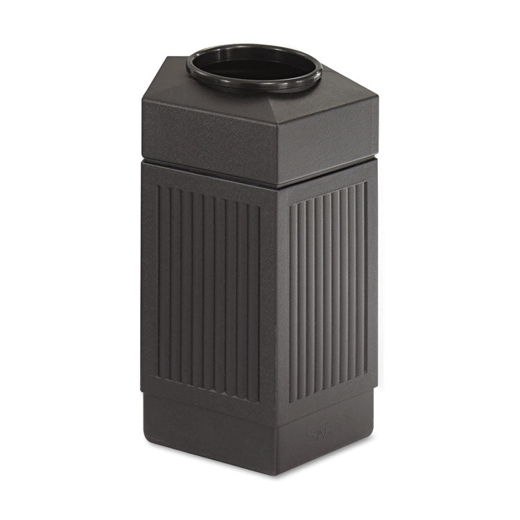 Canmeleon Indoor/Outdoor Pentagon Receptacle, 30 gal, Polyethylene, Black 2