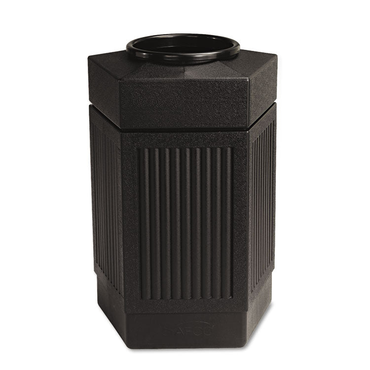 Canmeleon Indoor/Outdoor Pentagon Receptacle, 30 gal, Polyethylene, Black 1