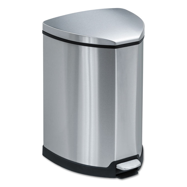 Step-On Receptacle, 4 gal, Stainless Steel, Chrome/Black 1