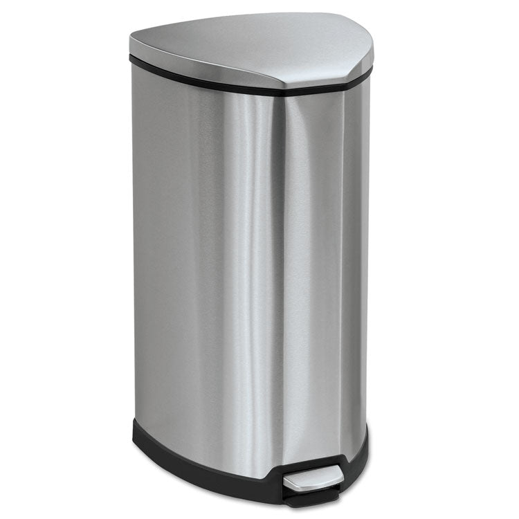 Step-On Receptacle, 10 gal, Stainless Steel, Chrome/Black 1