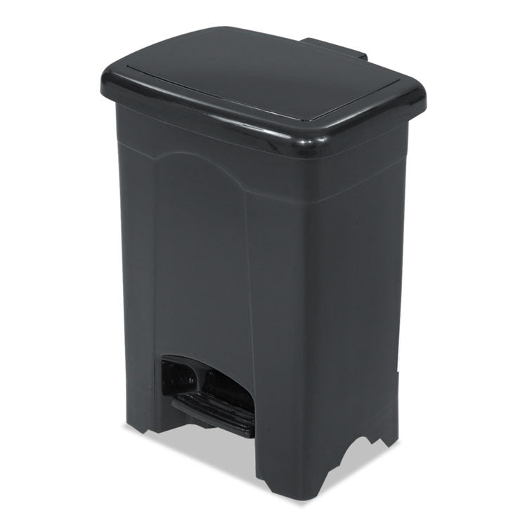 Plastic Step-On Receptacle, 4 gal, Plastic, Black 1