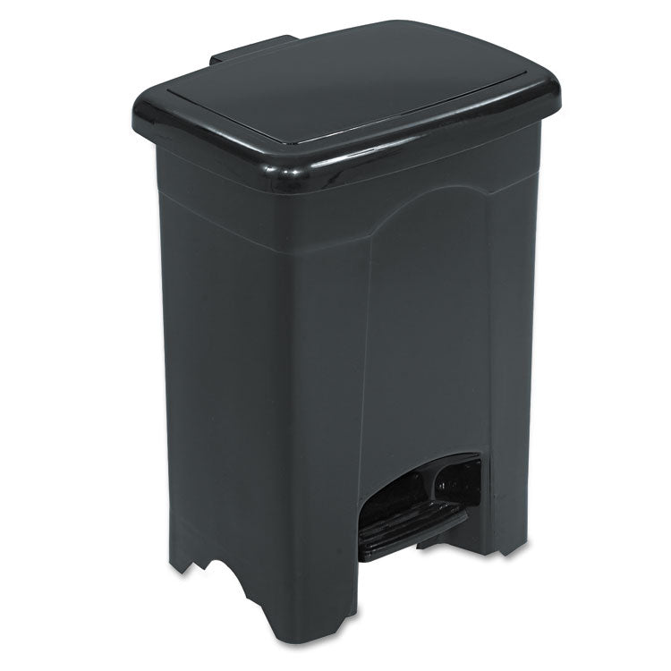 Plastic Step-On Receptacle, 4 gal, Plastic, Black 2