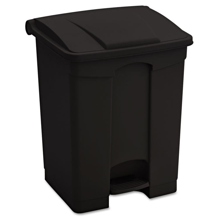 Large Capacity Plastic Step-On Receptacle, 17 gal, Plastic, Black 1