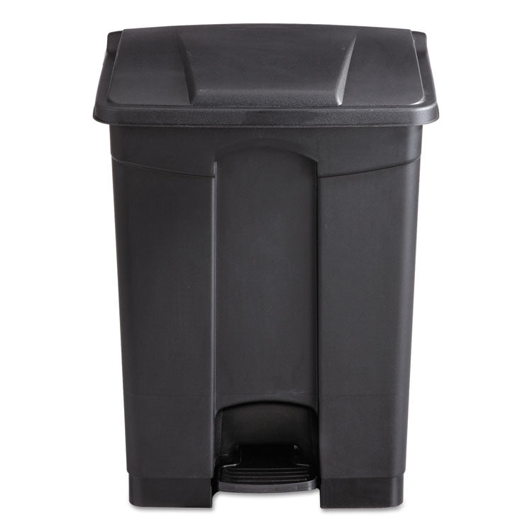 Large Capacity Plastic Step-On Receptacle, 17 gal, Plastic, Black 2