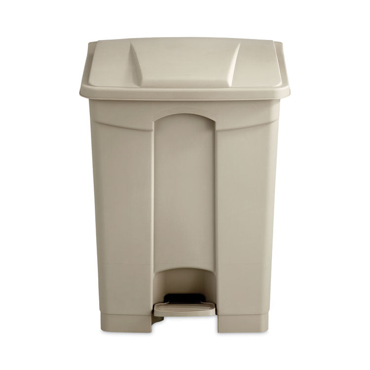 Large Capacity Plastic Step-On Receptacle, 17 gal, Plastic, Tan 3