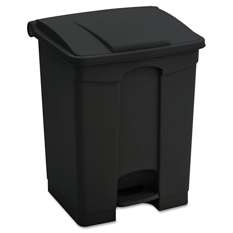 Large Capacity Plastic Step-On Receptacle, 23 gal, Plastic, Black 1