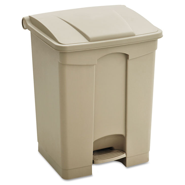 Large Capacity Plastic Step-On Receptacle, 23 gal, Plastic, Tan 1