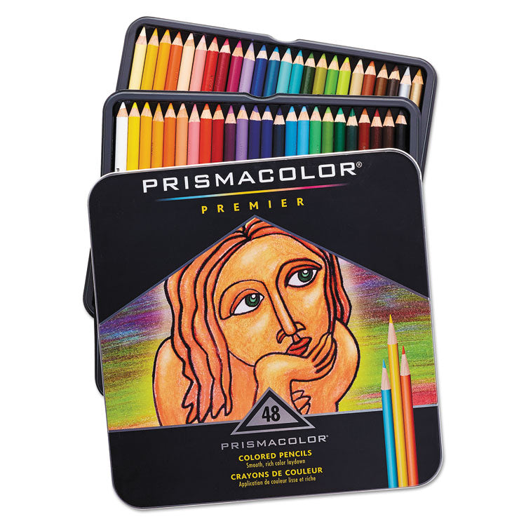 Premier Colored Pencil, 3 mm, 2B, Assorted Lead and Barrel Colors, 48/Set 1