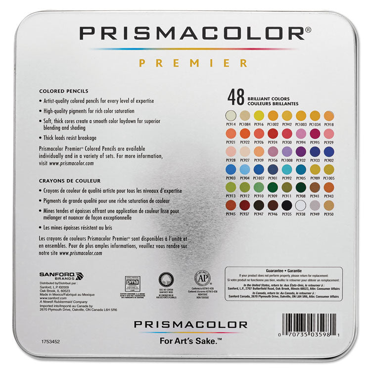 Premier Colored Pencil, 3 mm, 2B, Assorted Lead and Barrel Colors, 48/Set 2