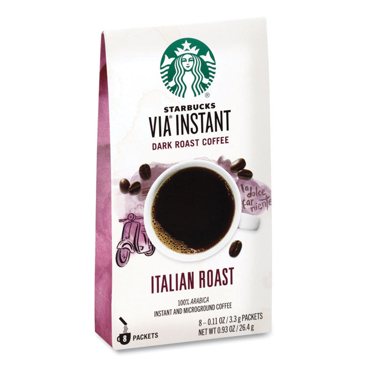 VIA Ready Brew Coffee, 0.11 oz, Italian Roast, 8 Packets/Bag, 12 Bags/Carton 1