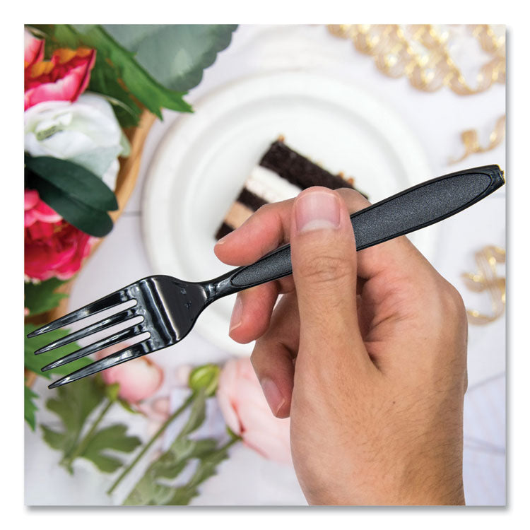 Reliance Mediumweight Cutlery, Fork, Black, 1,000/Carton 4