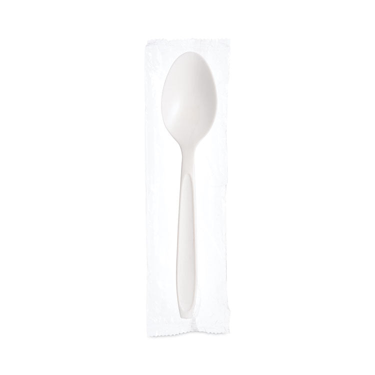 Reliance Mediumweight Cutlery, Teaspoon, Individually Wrapped, White, 1,000/Carton 2