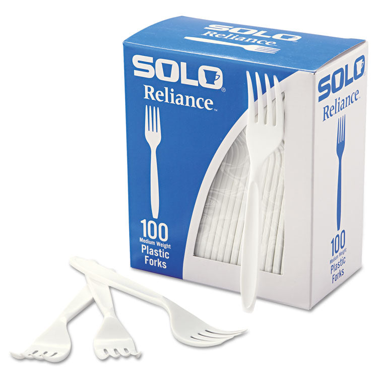 Reliance Mediumweight Cutlery, Fork, White, 100/Box, 1,000/Carton 1