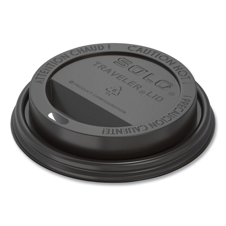 Traveler Cappuccino Style Dome Lid, Fits 10 Oz To 24 Oz Cups, Black, 100/sleeve, 10 Sleeves/carton 1