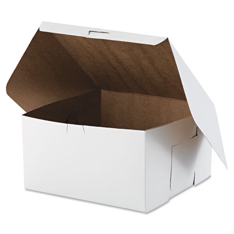 White One-Piece Non-Window Bakery Boxes, 10 x 10 x 5.5, White, Paper, 100/Carton 2