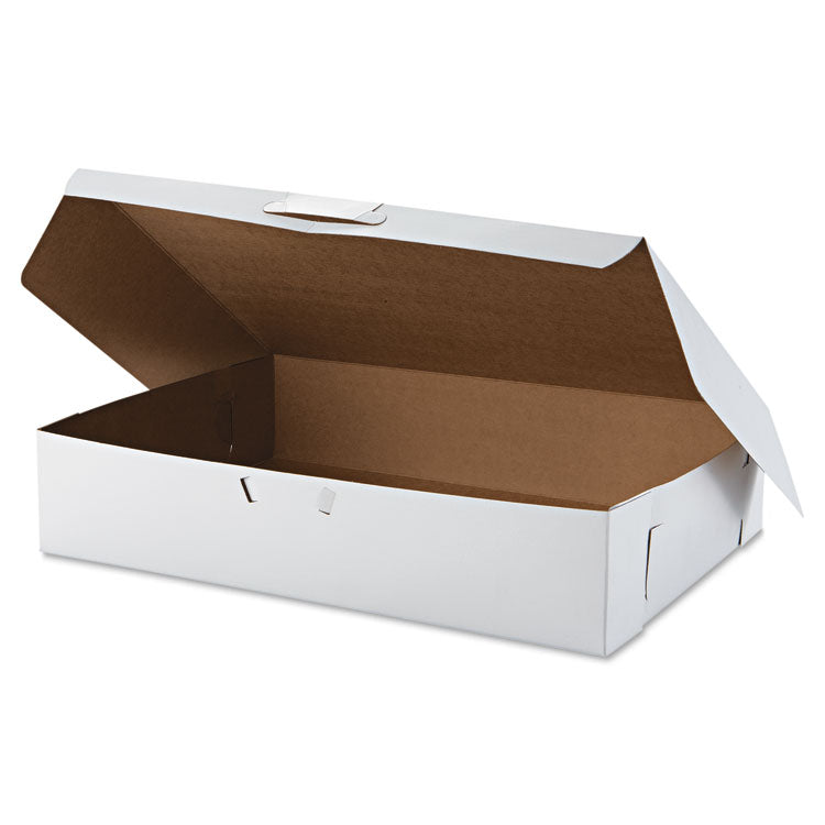 White One-Piece Non-Window Bakery Boxes, 1/2-Sheet Cake Box, 19 x 14 x 4, White, Paper, 50/Carton 2