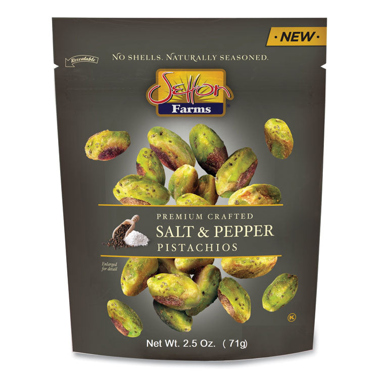 Salt and Pepper Pistachios, 2.5 oz Bag, 8/Carton 1