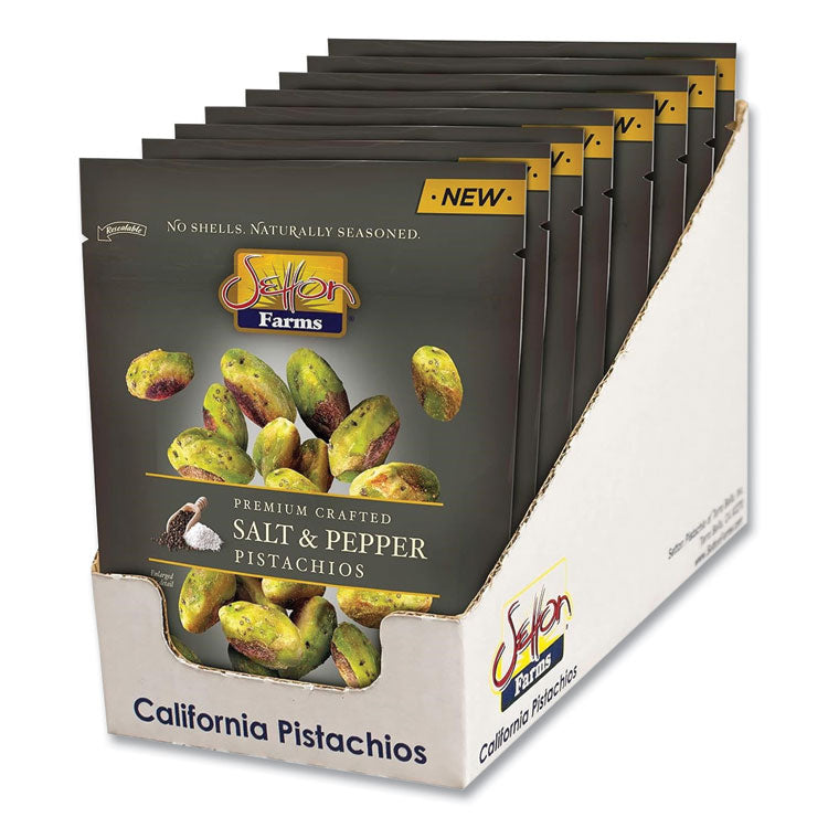 Salt and Pepper Pistachios, 2.5 oz Bag, 8/Carton 3