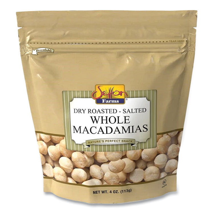 Macadamia Nuts, Dry Roasted, Salted, 4 oz Bag, 12/Carton 1