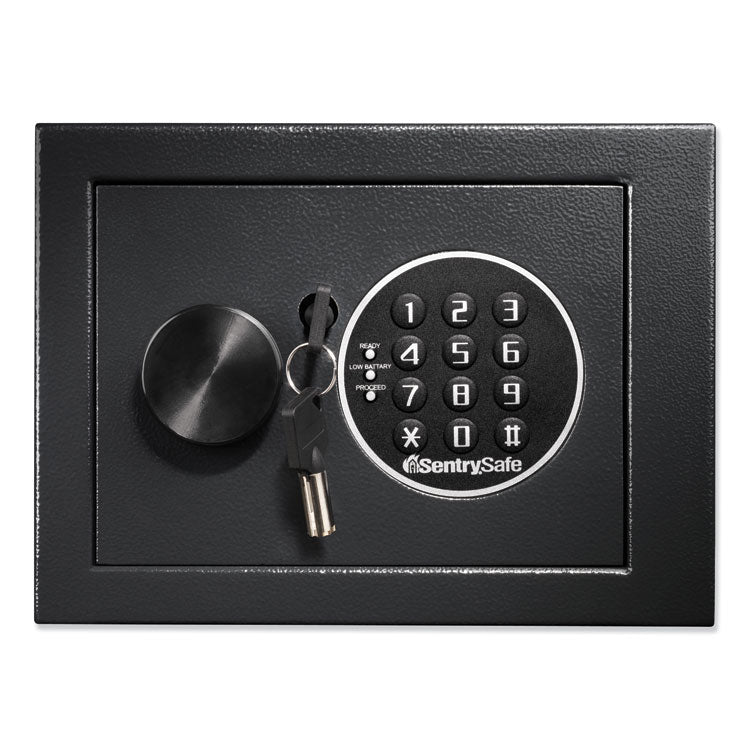 Electronic Security Safe, 0.14 Cu Ft, 9w X 6.6d X 6.6h, Black 1