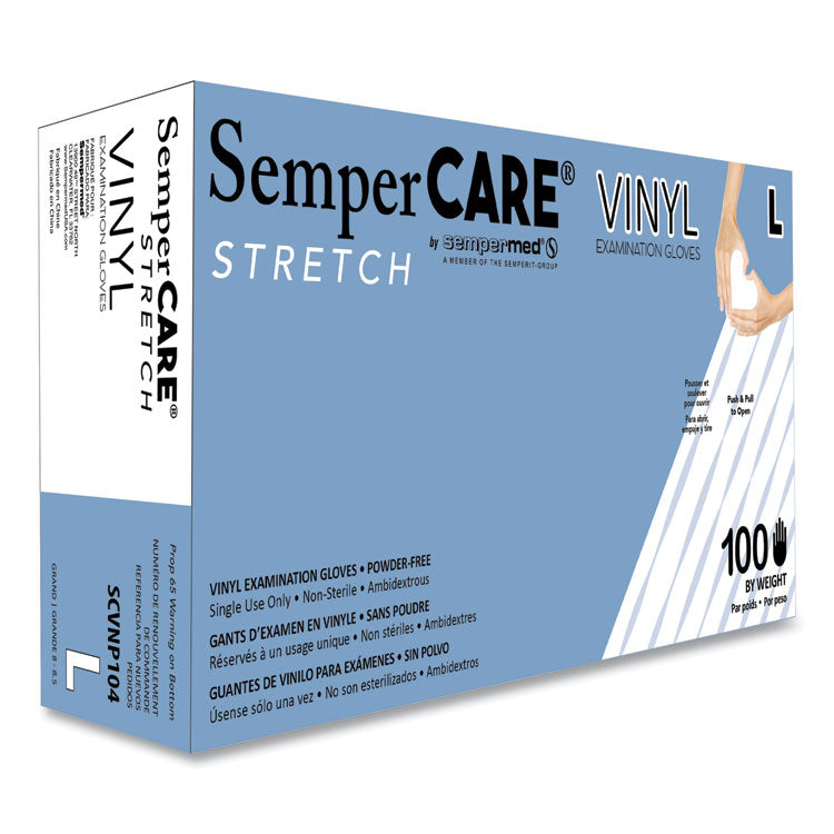 Stretch Vinyl Examination Gloves, Cream, Large, 100/Box, 10 Boxes/Carton 1