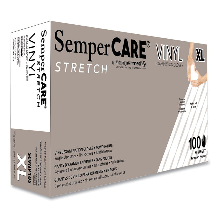 Stretch Vinyl Examination Gloves, Cream, X-Large, 100/Box, 10 Boxes/Carton 1