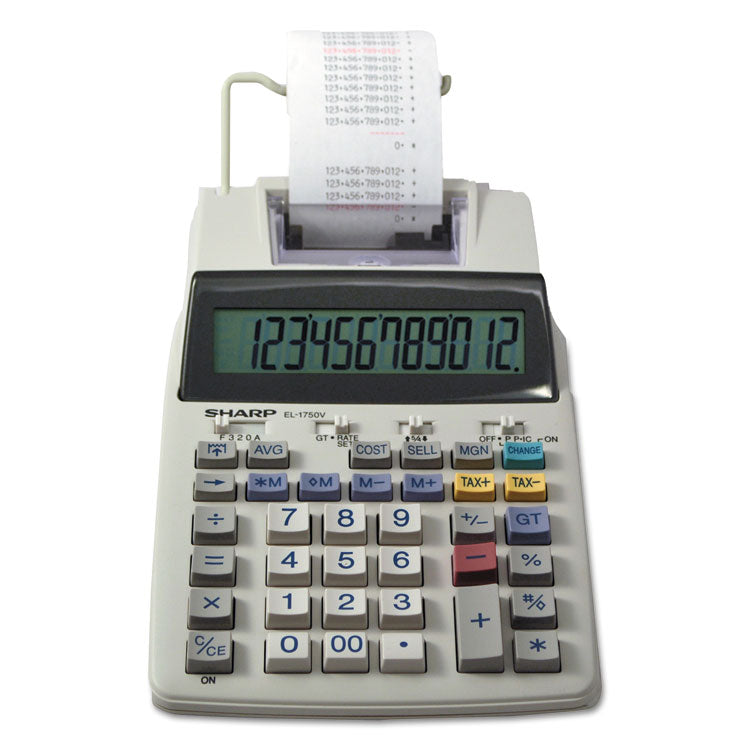 El-1750v Two-Color Printing Calculator, Black/red Print, 2 Lines/sec 1