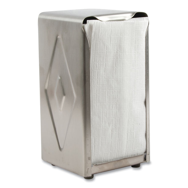 Tabletop Napkin Dispenser, Tall Fold, 3.75 x 4 x 7.5, Capacity: 150, Chrome 5