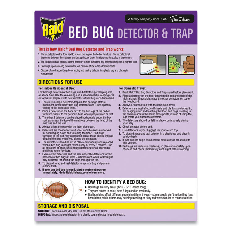 Bed Bug Detector and Trap, 0.19 lb Trap, 8 Traps/Box, 6/Carton 2