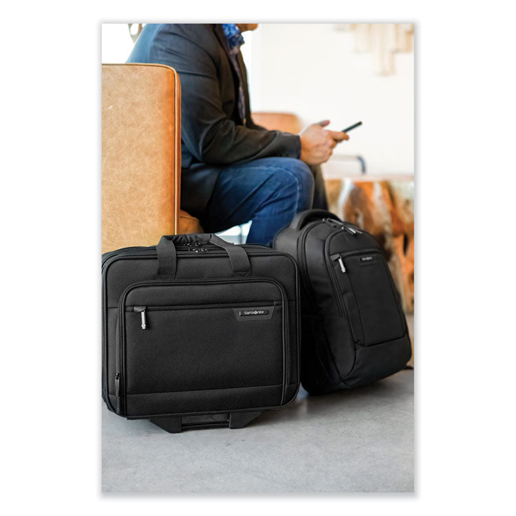 Rolling Business Case, Fits Devices Up to 15.6", Polyester, 16.54 x 8 x 9.06, Black 3