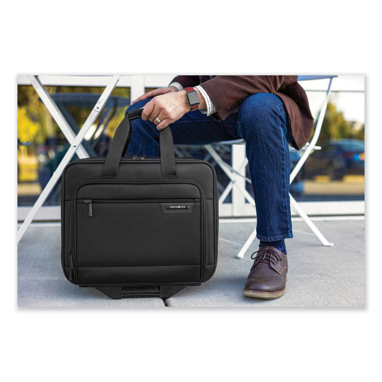 Rolling Business Case, Fits Devices Up to 15.6", Polyester, 16.54 x 8 x 9.06, Black 6