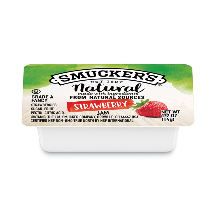 Smuckers 1/2 Ounce Natural Jam, 0.5 Oz Container, Strawberry, 200/carton 1