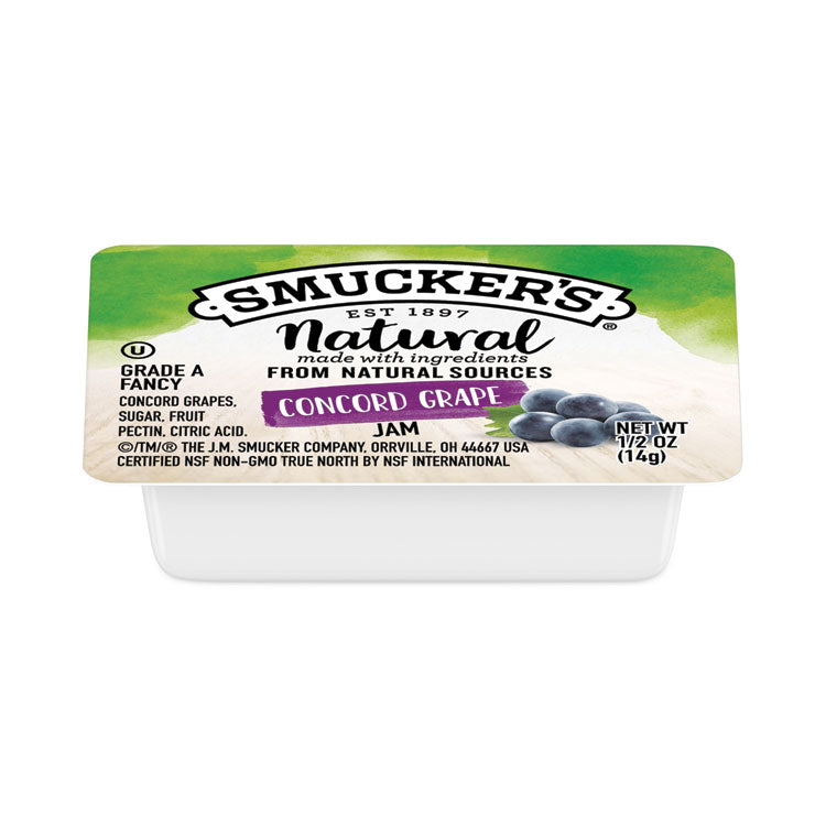 Smuckers 1/2 Ounce Natural Jam, 0.5 oz Container, Concord Grape, 200/Carton 1