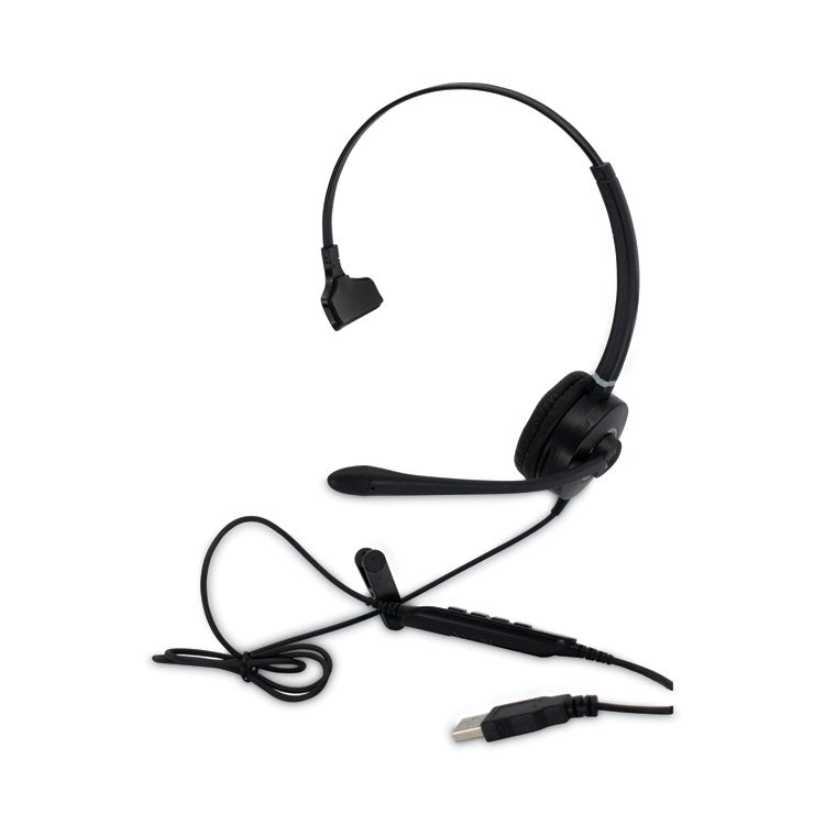 HS-WD-USB-1 Monaural Over The Head Headset, Black 4