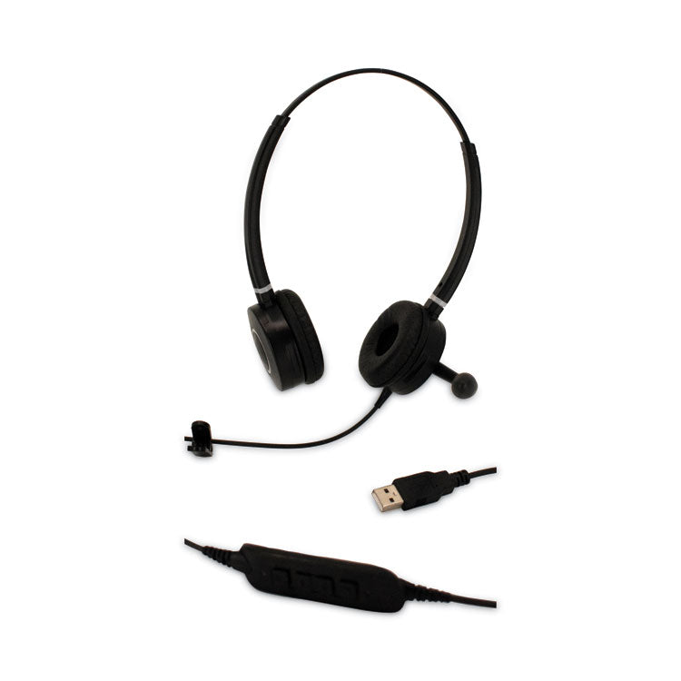 HS-WD-USB-2 Binaural Over The Head Headset, Black 4