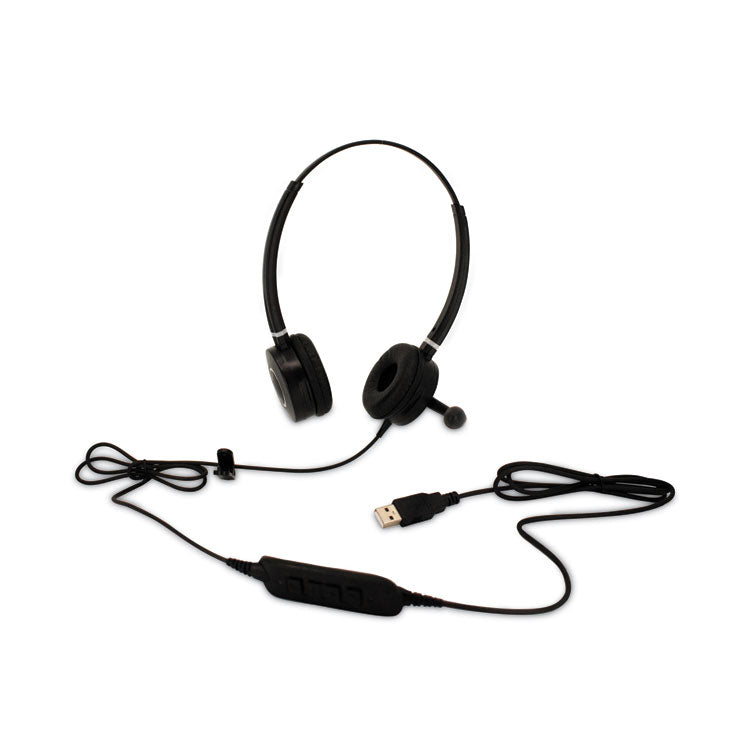 HS-WD-USB-2 Binaural Over The Head Headset, Black 1