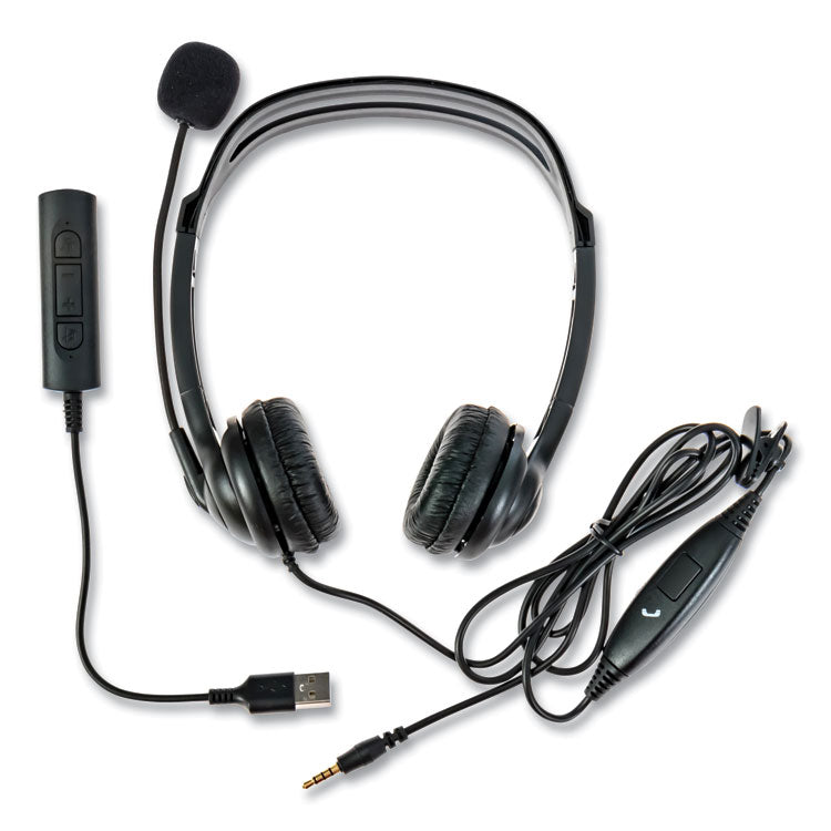 ZuM3500 Binaural Over The Head USB Headset, Black 1