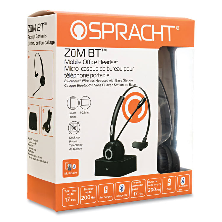 ZuM BT Mobile Office Monaural Over The Head Headset, Black 2