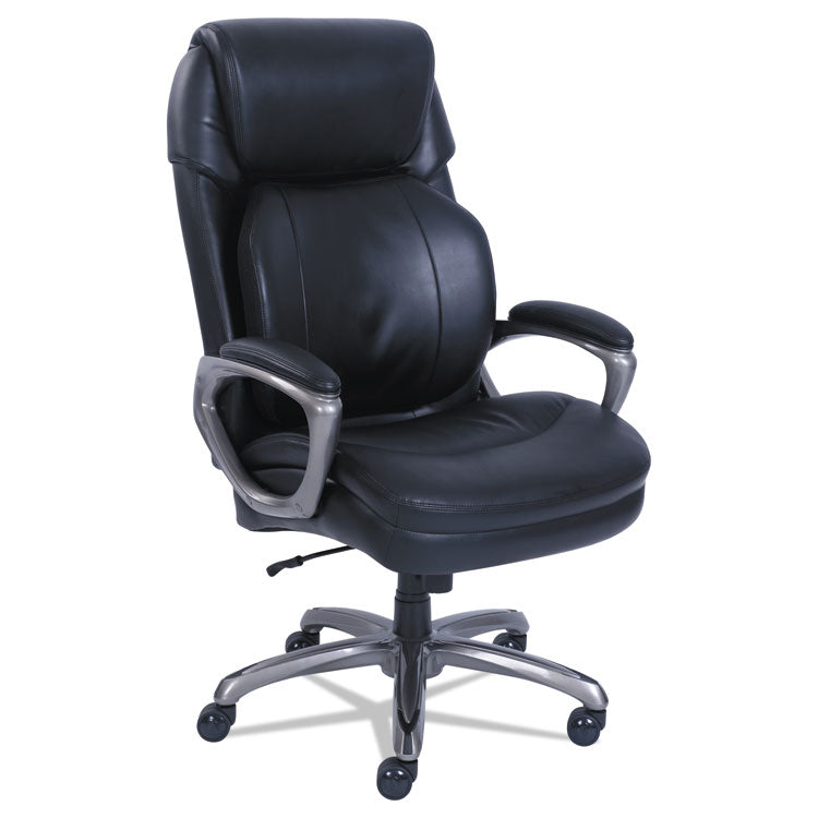 Cosset Big And Tall Executive Chair, Supports Up To 400 Lb, 19" To 22" Seat Height, Black Seat/back, Slate Base 1