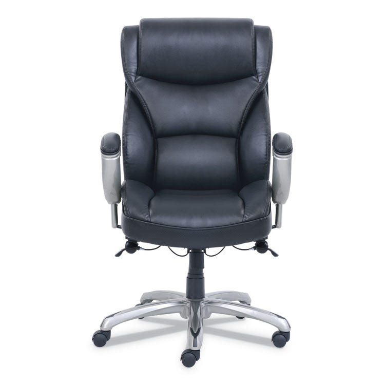 Emerson Big And Tall Task Chair, Supports Up To 400 Lb, 19.5" To 22.5" Seat Height, Black Seat/back, Silver Base 2